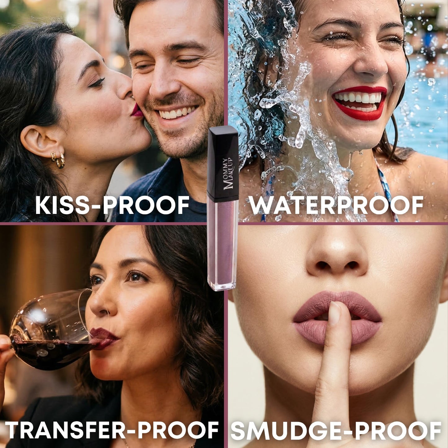 Mommy Makeup Stay Put Matte Lip Cream - Kiss-proof, Transfer-proof, Waterproof, Long Lasting Lipstick - Non-Drying Formula Infused with Vitamin E