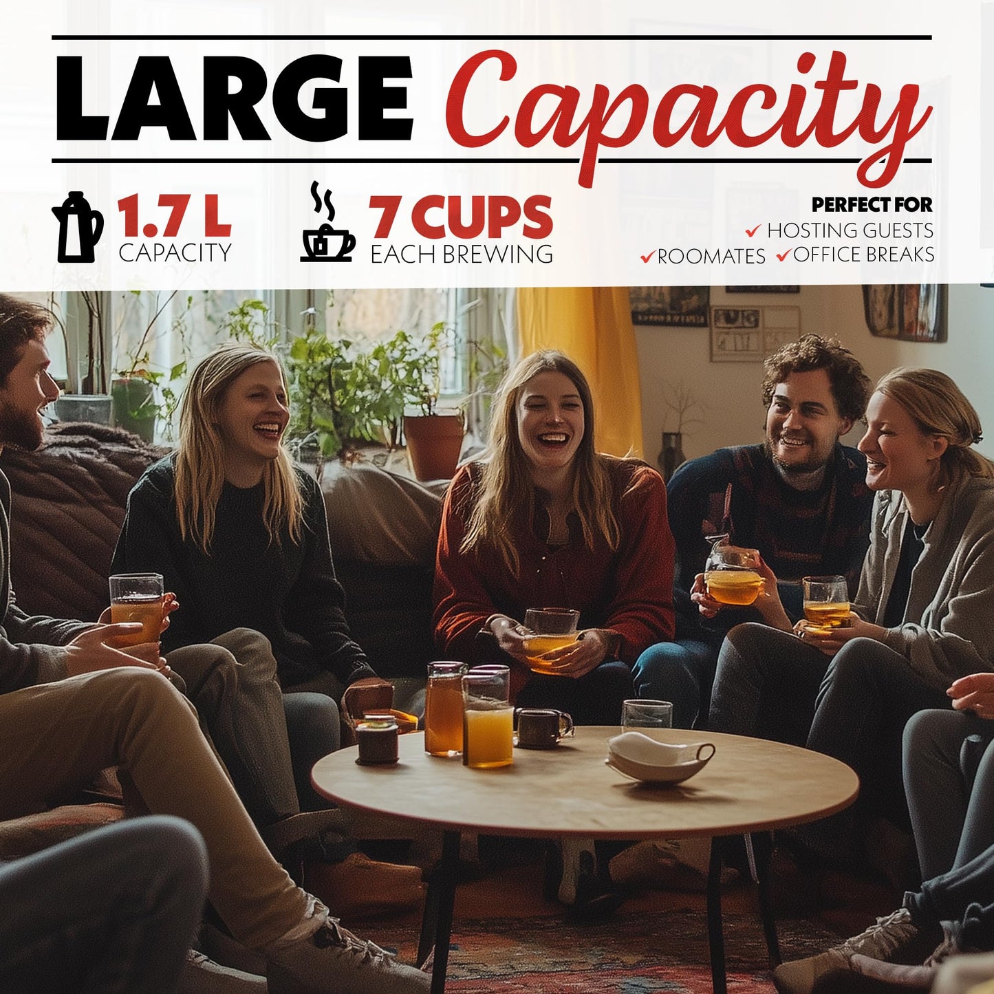 Gourmia Electric Programmable Glass Kettle - 1.7L Temperature Control Tea & Coffee Kettle with Digital Touch Display, 6 Presets, Keep Warm, Removable…