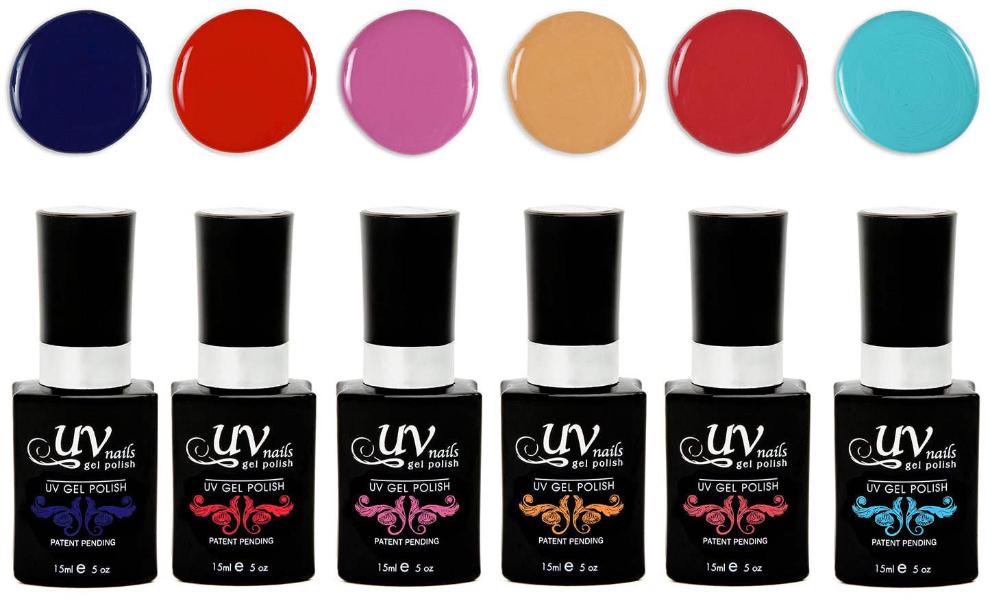 UV-NAILS Gel nail polish cure with UV or LED nail lamp gel polish for nails Set of 6 (FIJI) Beauty & Personal Care UV-NAILS