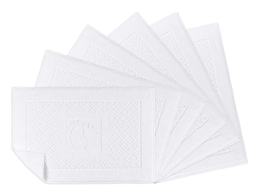 ASTREA TEXTILES Bath Rug White Bathroom Floor Mats - Washable Bathtub Shower Sink Floor Towels - 100% Cotton Bath Mat Towels- Perfect for House Bath…