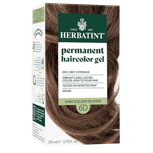 Herbatint Permanent Hair Dye For Women - 6D Dark Golden Blonde - For Up To 100% Gray Coverage of Resistant Gray Hair - Ammonia-Free, Alcohol-Free