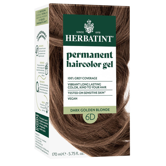 Herbatint Permanent Hair Dye For Women - 6D Dark Golden Blonde - For Up To 100% Gray Coverage of Resistant Gray Hair - Ammonia-Free, Alcohol-Free Beauty & Personal Care Herbatint