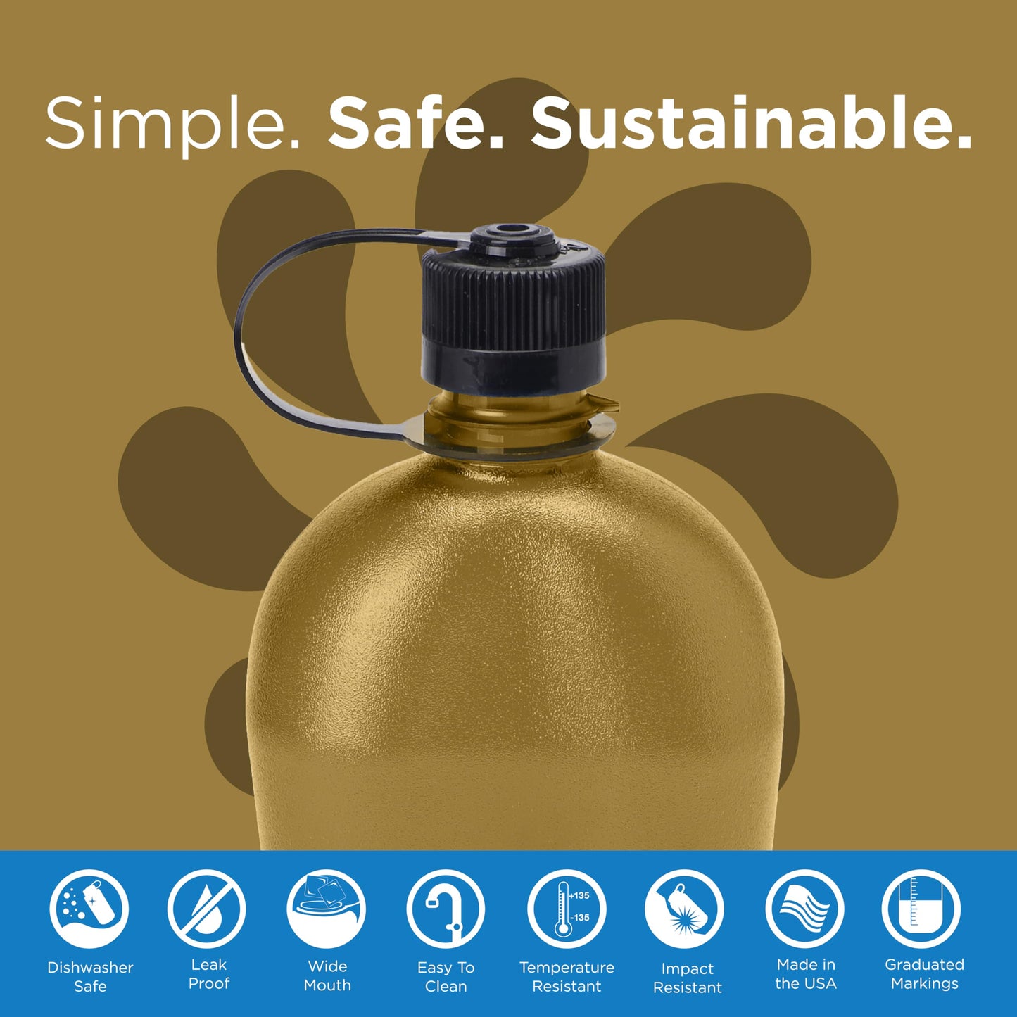 Nalgene Sustain Tritan BPA-Free Oasis Water Bottle Made with Material Derived from 50% Plastic Waste (Using ISCC Certified Mass Balance), 32 OZ…