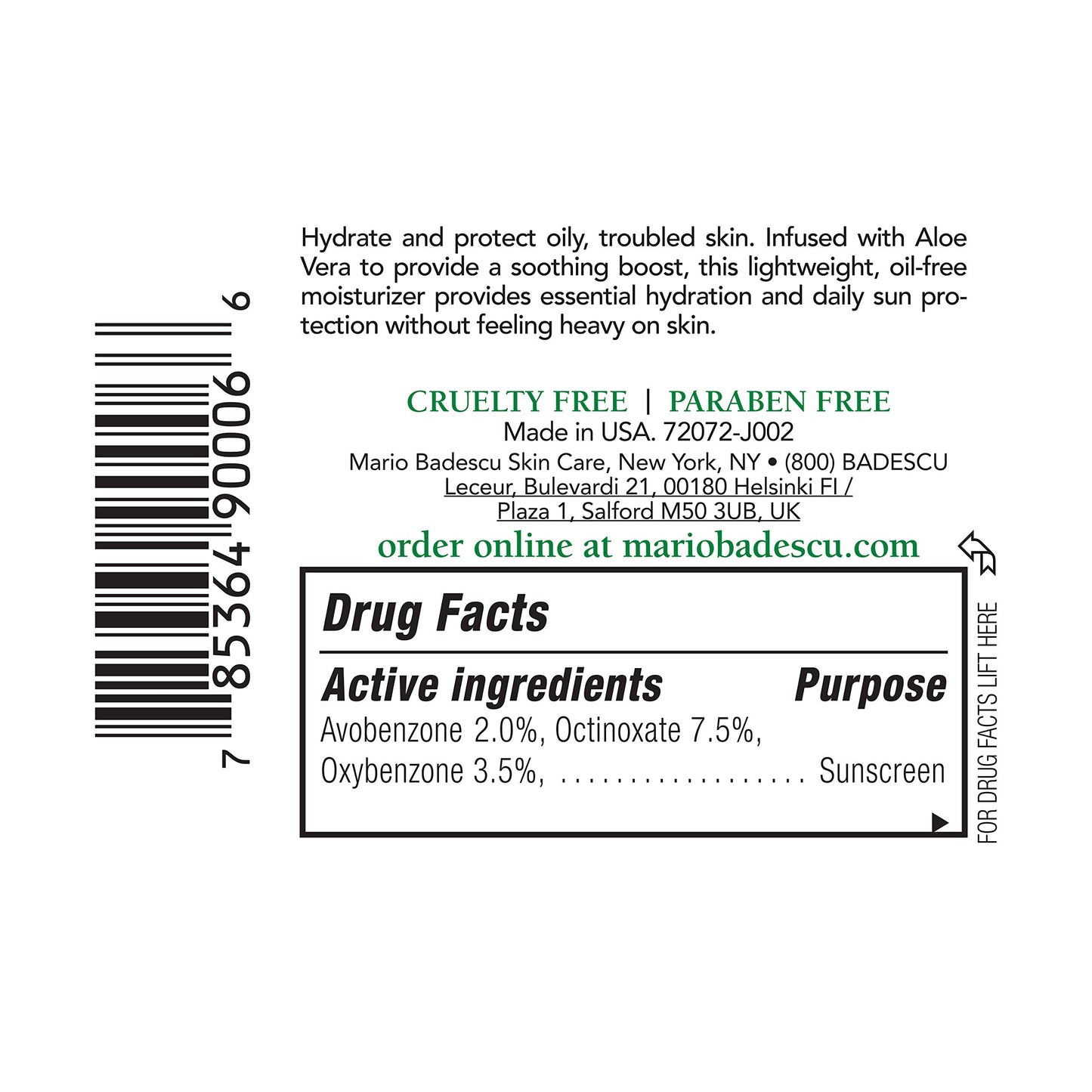 Mario Badescu Aloe Face Moisturizer for Women and Men with SPF 15, Ideal Facial Moisturizer for Combination, Oily or Sensitive Skin, Lightweight