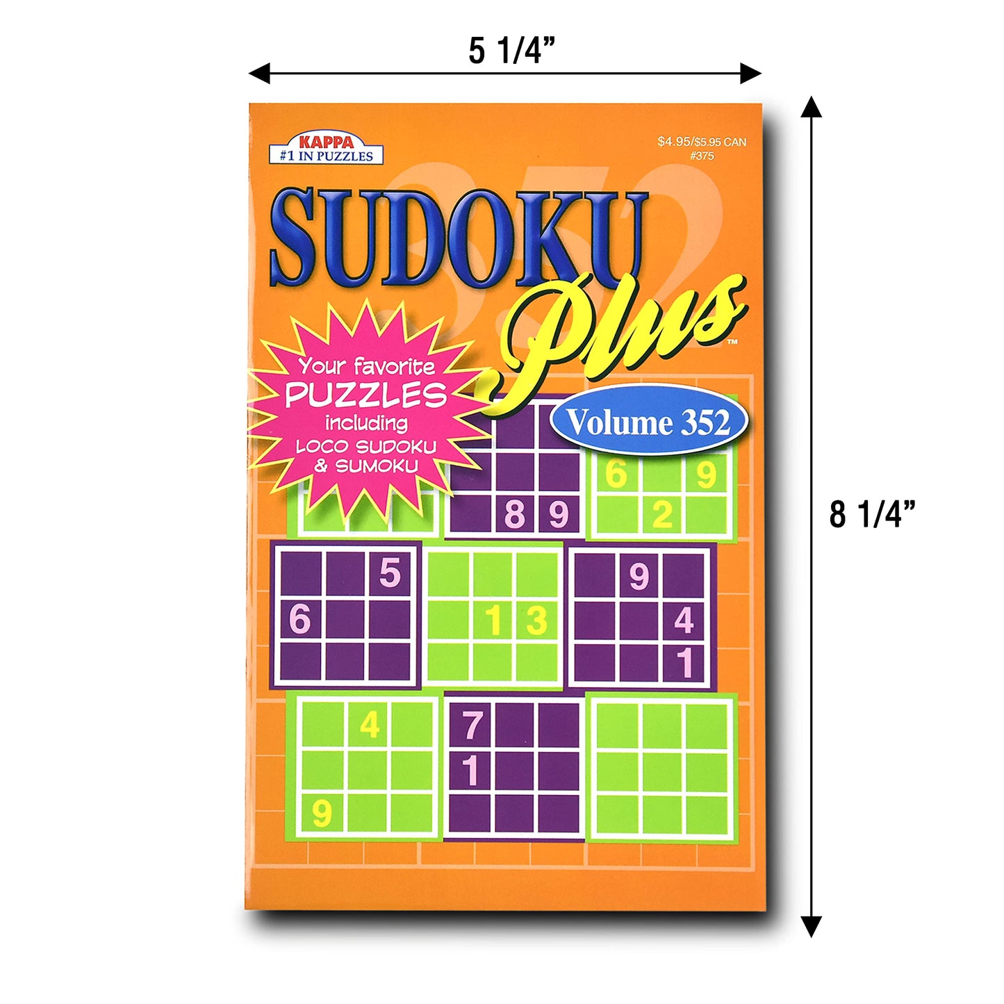 4-Pack 350+ Sudoku Puzzle Books for Adults & Seniors – Brain Stimulation Variety Pack with Tips & Tricks, Large 8x10 & 5x8 Combo