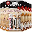 ChapStick Bulk Lip Balm, Holiday Variety 3-Packs x 6 (18 Sticks) - Candy Cane, Sugar Cookie, and Pumpkin Pie Flavored Lip Moisturizers, Stocking