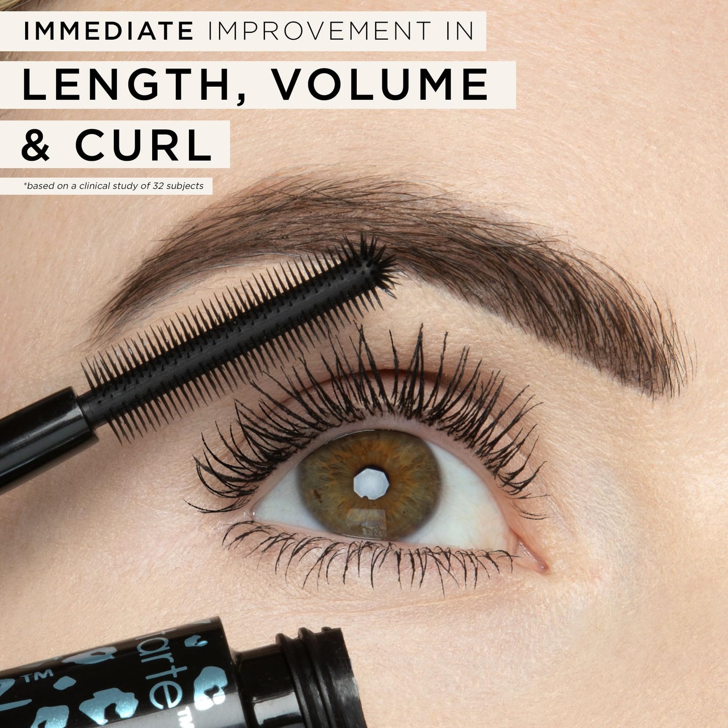 tarte maneater waterproof mascara - Extreme Curl, Instant Volume & Length, 16HR Ultra-Creamy Longwear Eye Makeup, Cruelty-Free, full size, black