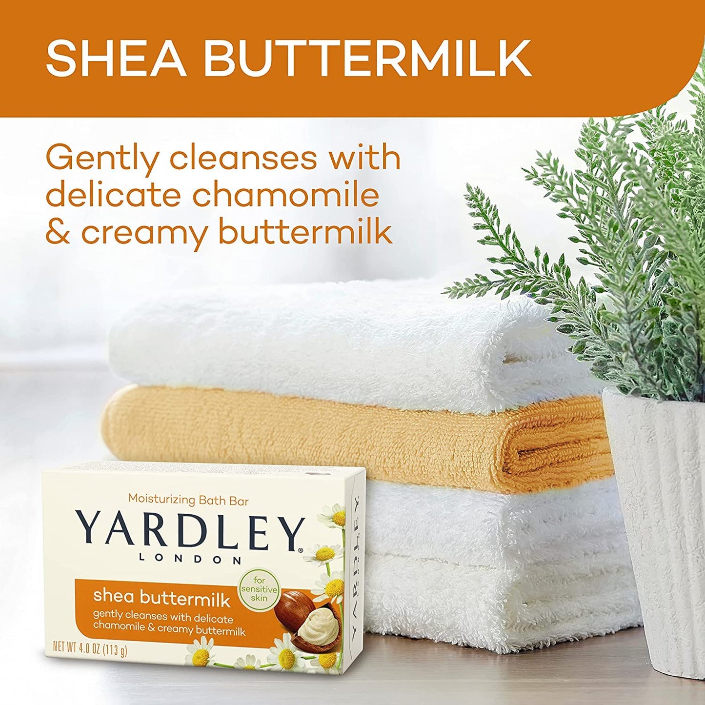 Yardley Shea Buttermilk Bath Bar 4oz 3 Pack