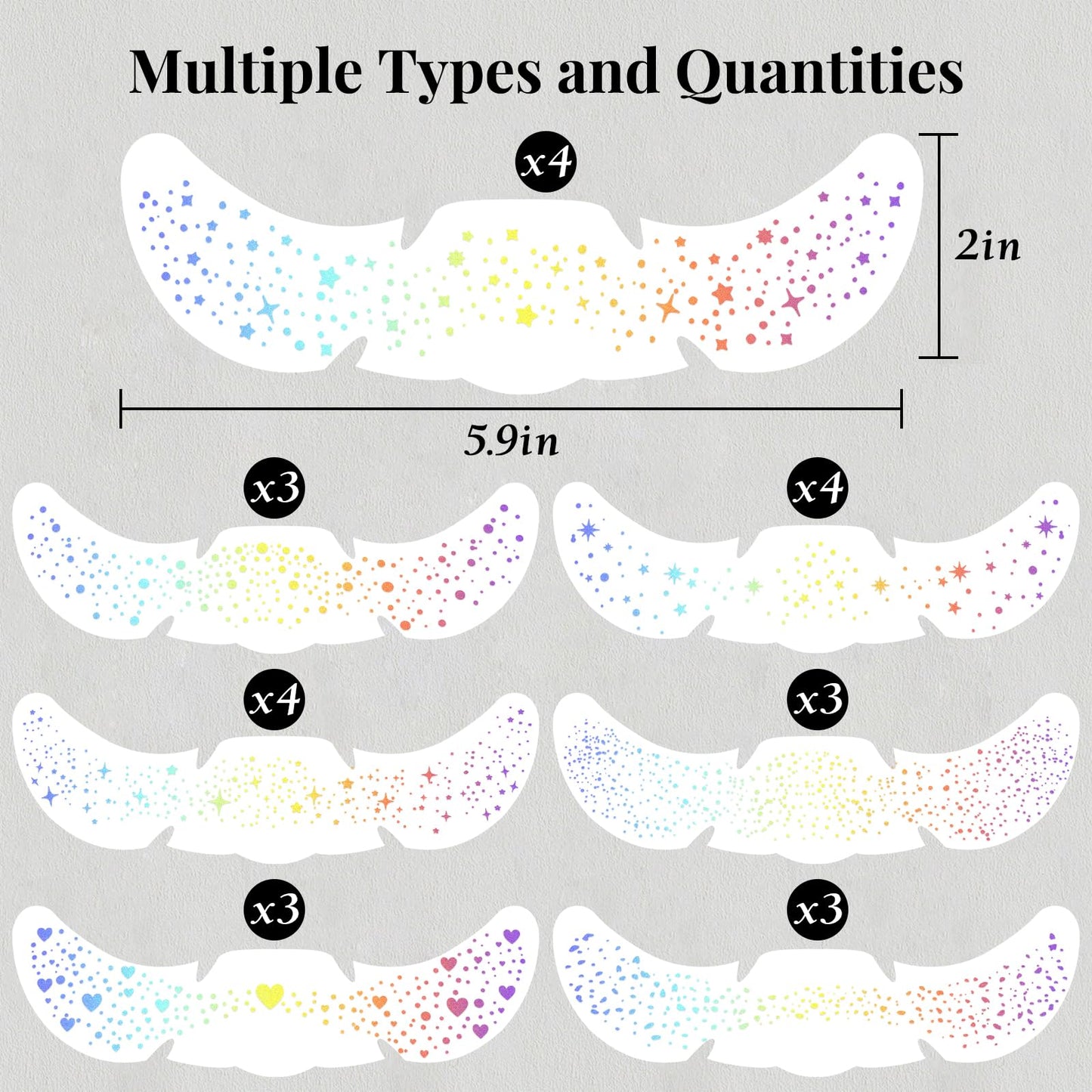 24pcs Glitter Freckles Makeup Patches-Holographic-Face Glitter Speckles, Sparkle Speckles Patches for Women, Cute Sparkling Fake Freckles, Glitter Beauty and Personal Care BESNEL