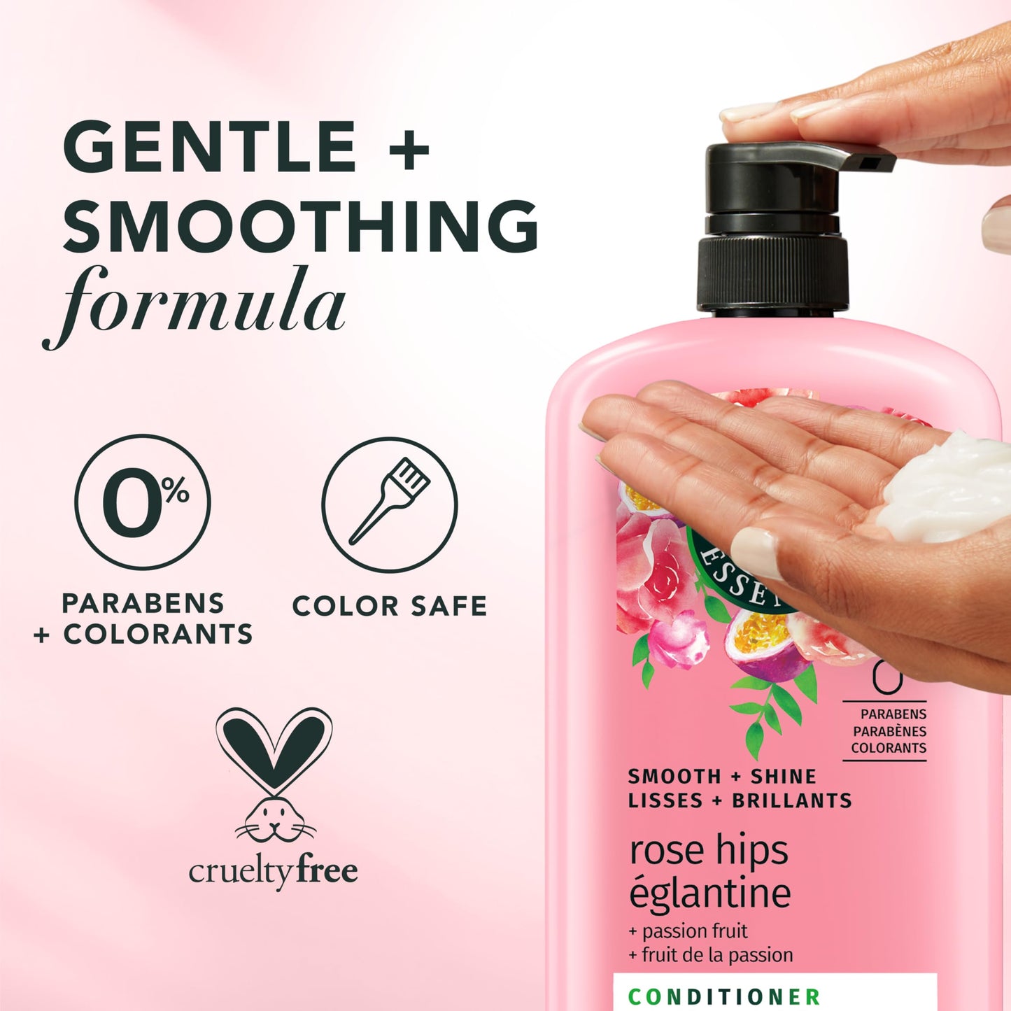 Herbal Essences Conditioner, Rose Hips + Passionfruit - Smooth Collection, Shiny Hair with Vitamin E & Jojoba, Safe for Color Treated Hair, Floral Beauty and Personal Care Herbal Essences