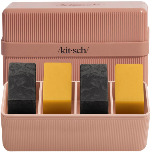 Kitsch 4-Compartment Travel Soap Case - Bar Soap Holder & Organizer, Travel Case for Bars - TSA-Approved - Lightweight, Durable, Leak-Proof, Made from Beauty and Personal Care Kitsch Default Title