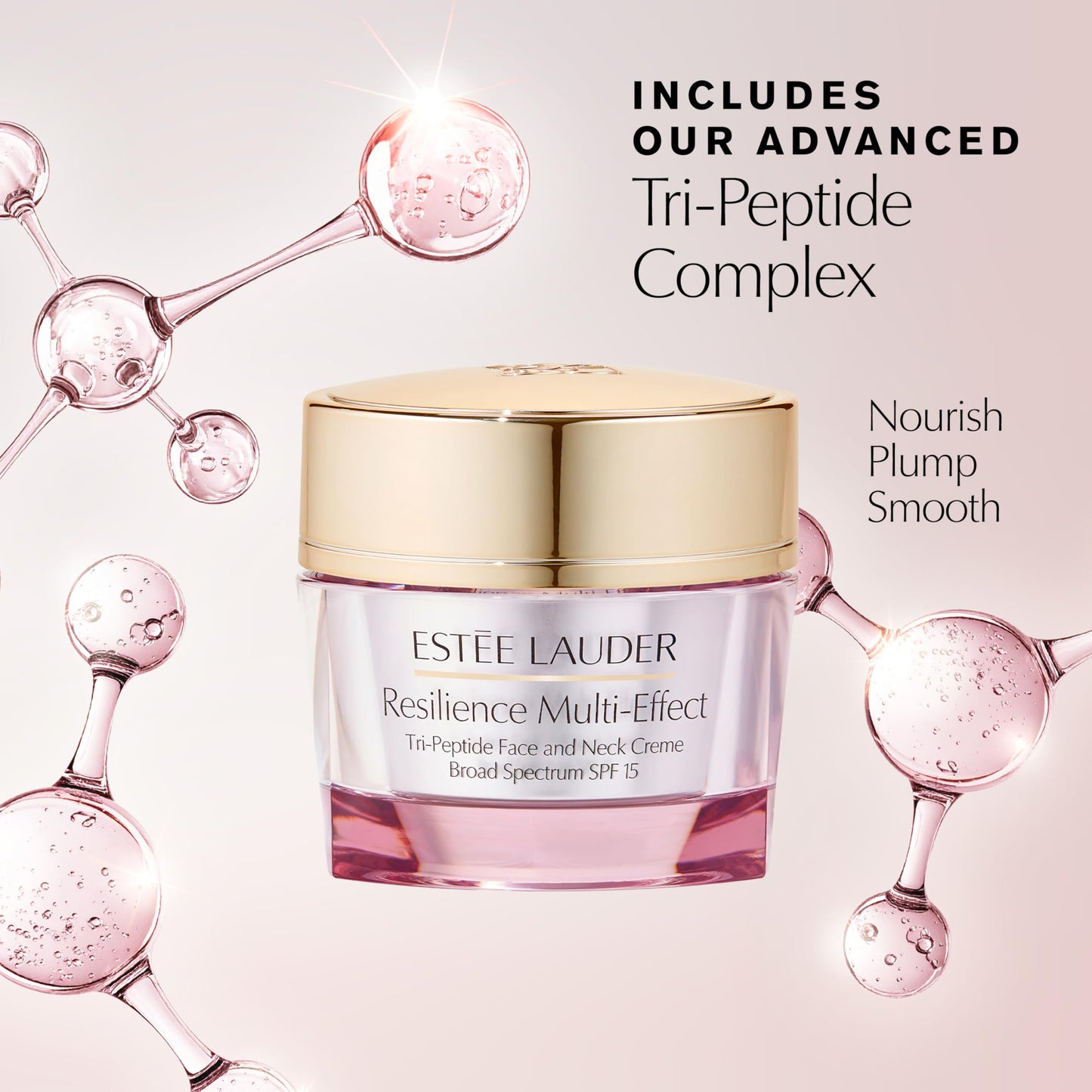 Estée Lauder Resilience Multi-Effect Tri-Peptide Face and Neck Cream Moisturizer SPF 15 for Normal/Combination Skin | Plumping & Anti-Aging, 1.7 Ounce
