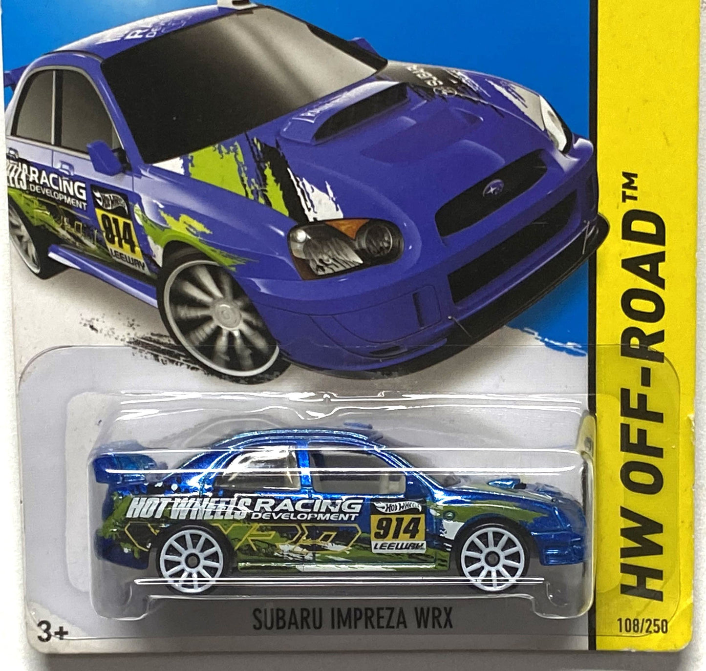 Hot Wheels Subaru Impreza WRX 2014 Road Rally Hw Off-Road Blue Subaru Impreza WRX 1:64 Scale Collectible Die Cast Metal Toy Car Model #108/250