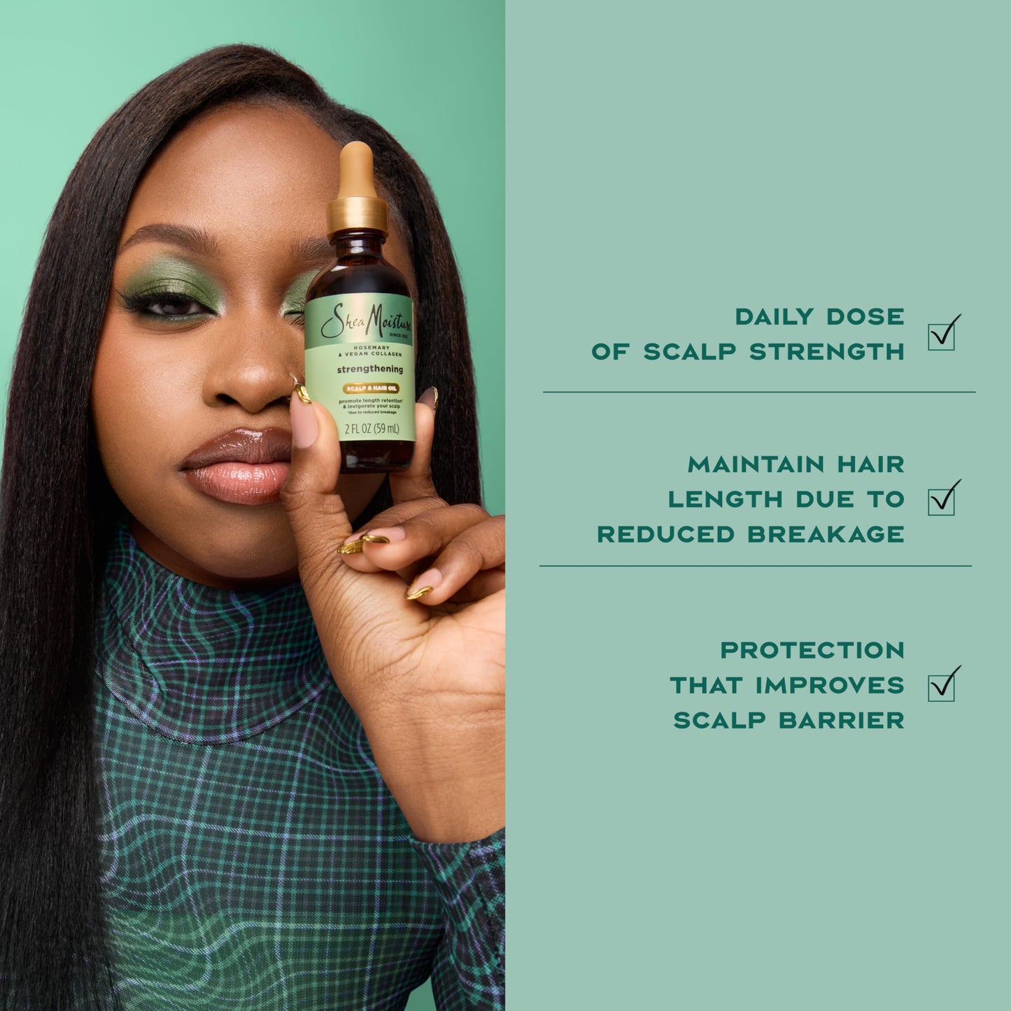 Shea Moisture Strengthening Scalp & Hair Oil Rosemary & Vegan Collagen To Protect The Scalp And Strengthen Hair With ScalpBoost Technology