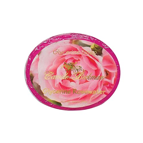Camille Beckman Glycerine Rosewater Scented Glycerine Bar Soap for Hands, Face and Body, 3 Bars at 3.5 Ounces Each