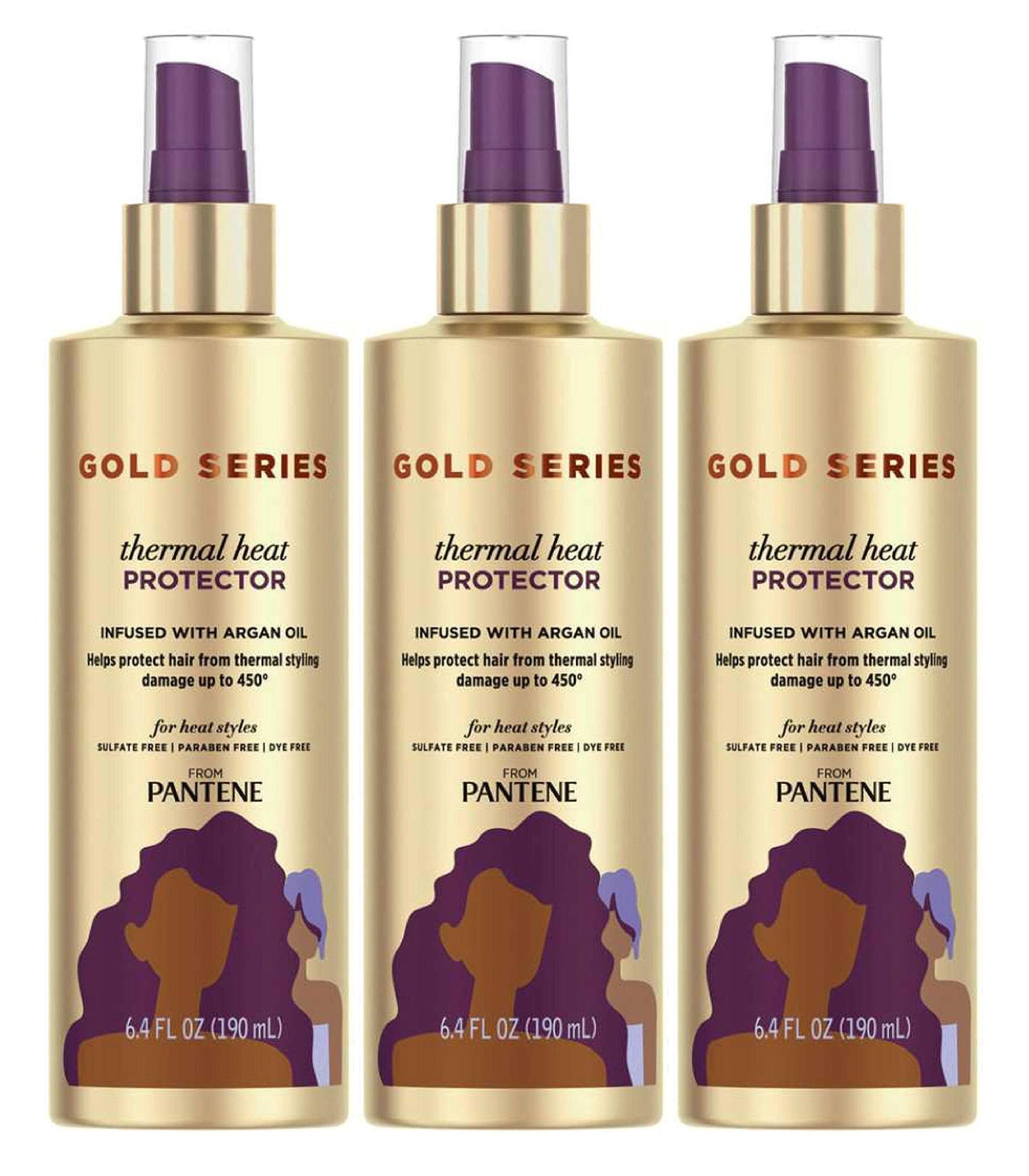 Pantene Gold Series Thermal Heat Protector 6.4 Ounce Pump (Pack of 3)