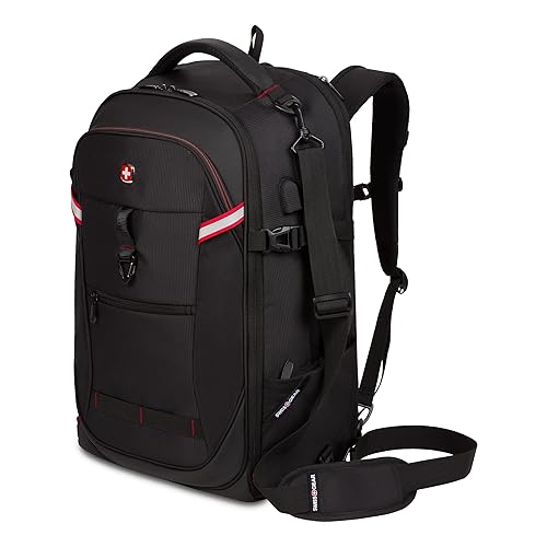 SwissGear Hybrid 45L Travel Backpack, Fits 17 inch Laptop, Men's and Women's, Black