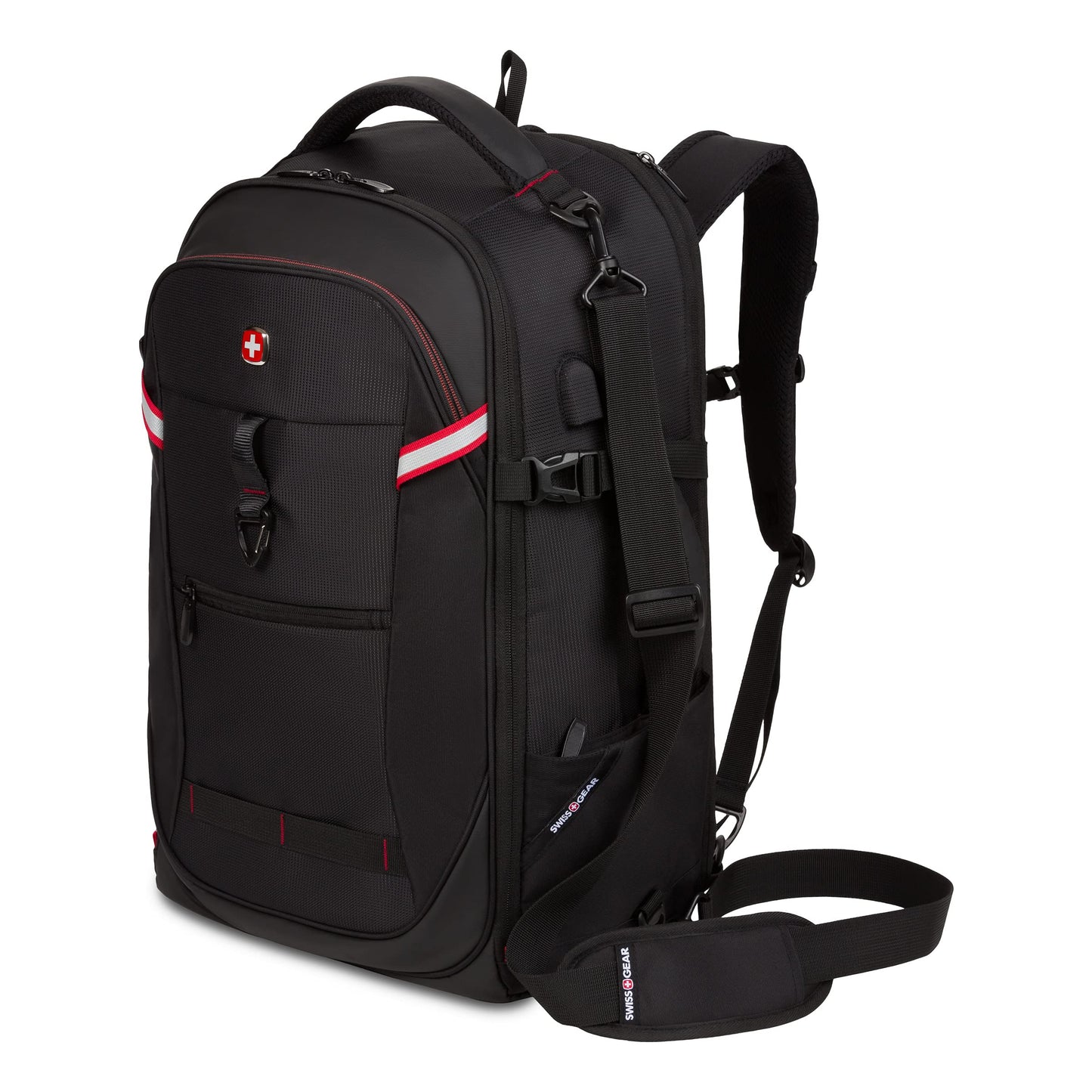SwissGear Hybrid 45L Travel Backpack, Fits 17 inch Laptop, Men's and Women's, Black