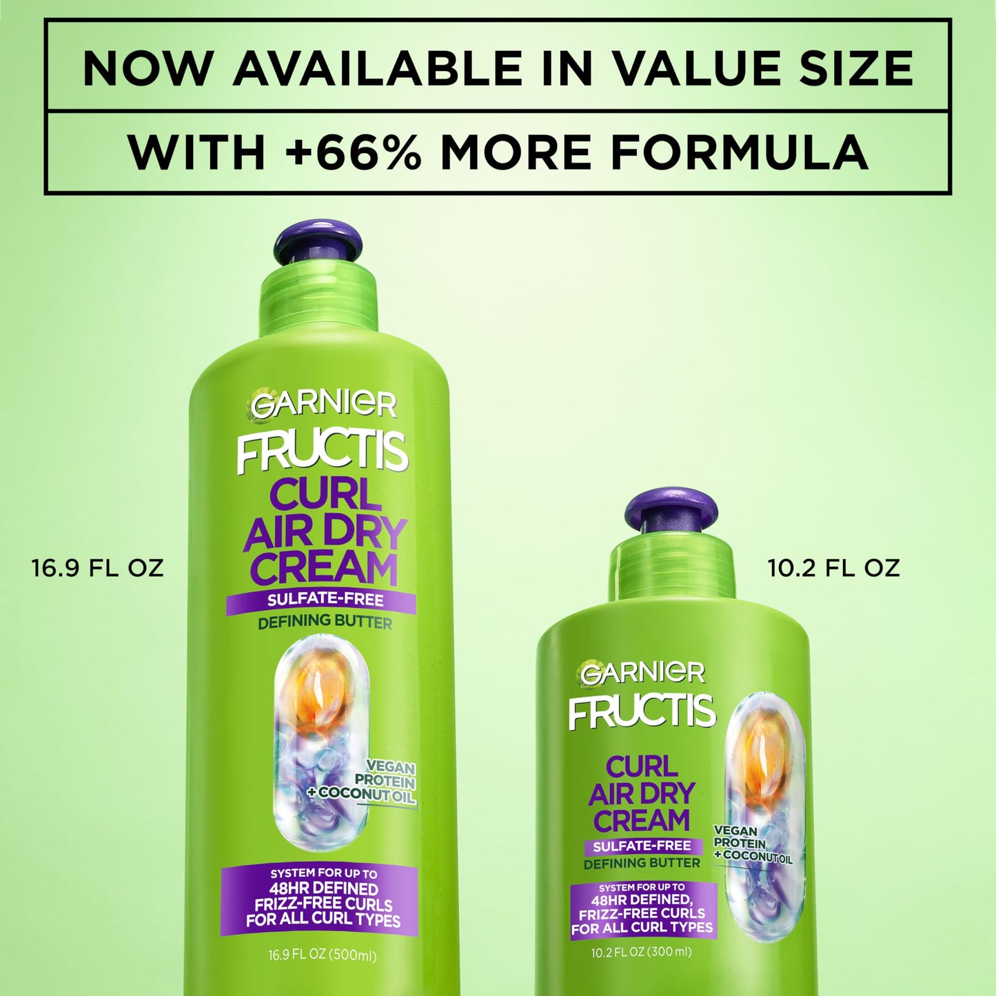 Garnier Fructis Curl Nourish Air Dry Cream XL Leave In Conditioner, Sulfate-Free Curl Defining Cream For Moisture and Frizz Control Waves, Curls, Beauty and Personal Care Garnier
