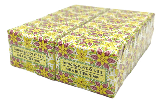 Greenwich Bay Trading Co., Lemongrass and Tea Shea Butter Soap, Set of 12 Bars, 2 Ounces Each