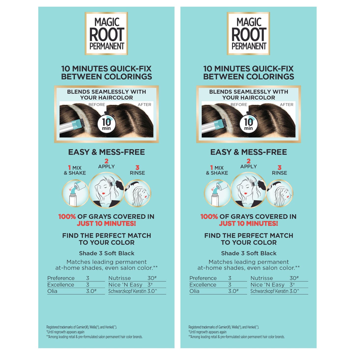 L'Oreal Paris Magic Root Permanent Hair Color Kit, 100% Gray Hair Coverage In Just 10 Minutes, Precision Brush Applicator for Seamless Application, 3