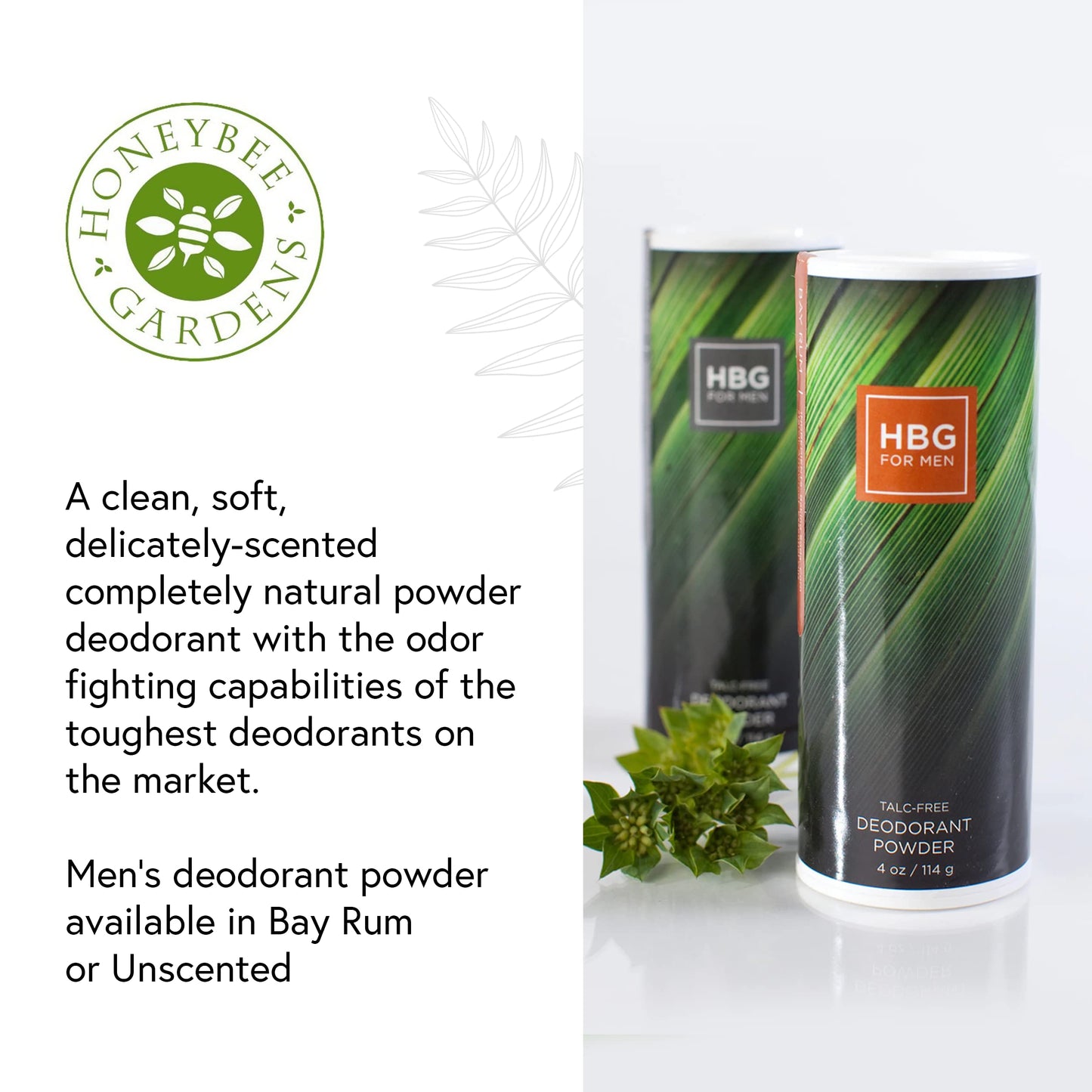 Honeybee Gardens Unscented Deodorant Powder for Men - Talc-Free & Aluminum-Free Body Powder with Baking Soda, Cornstarch & Arrowroot, Multi-Use Powder Beauty and Personal Care Honeybee Gardens