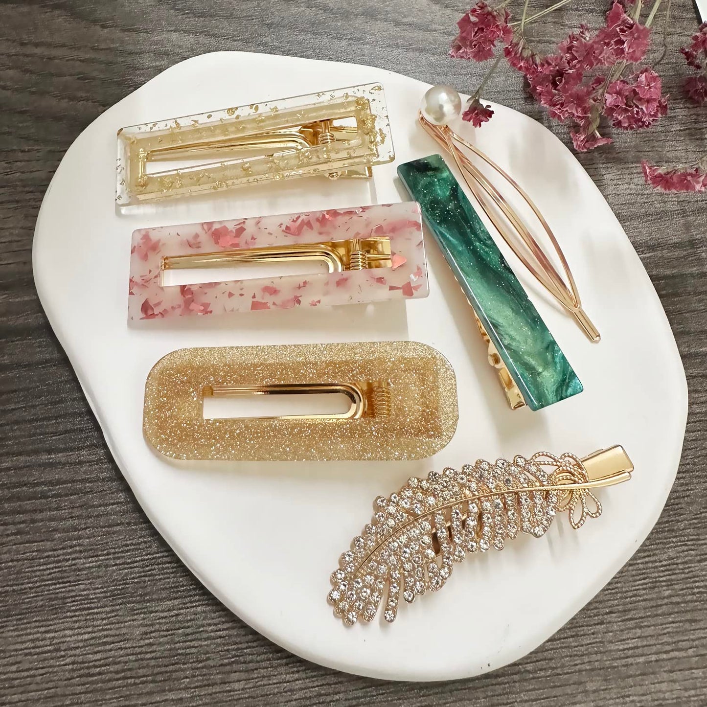 Mehayi 20 PCS Pearl Hair Clips Set Fashion Korean Acrylic Resin Hair Barrettes, Bobby Pins Hairpins for Women and Ladies Girls Headwear Styling Tools Beauty and Personal Care Mehayi