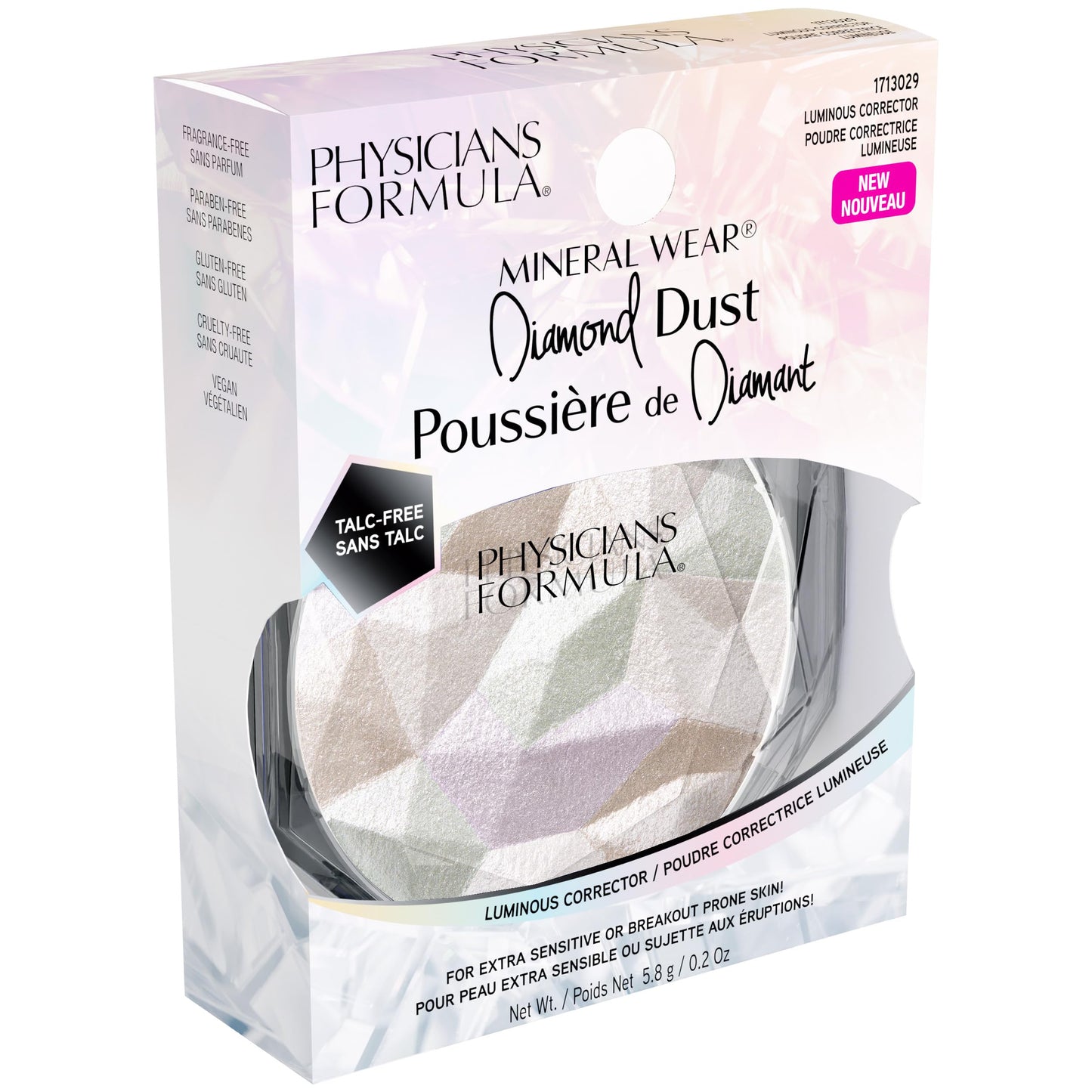 Physicians Formula Mineral Wear Diamond Dust, Radiant Soft-Focus Finish, Talc-Free Powder & Serum Hybrid with Diamond Dust & Vitamin E, Cruelty-Free