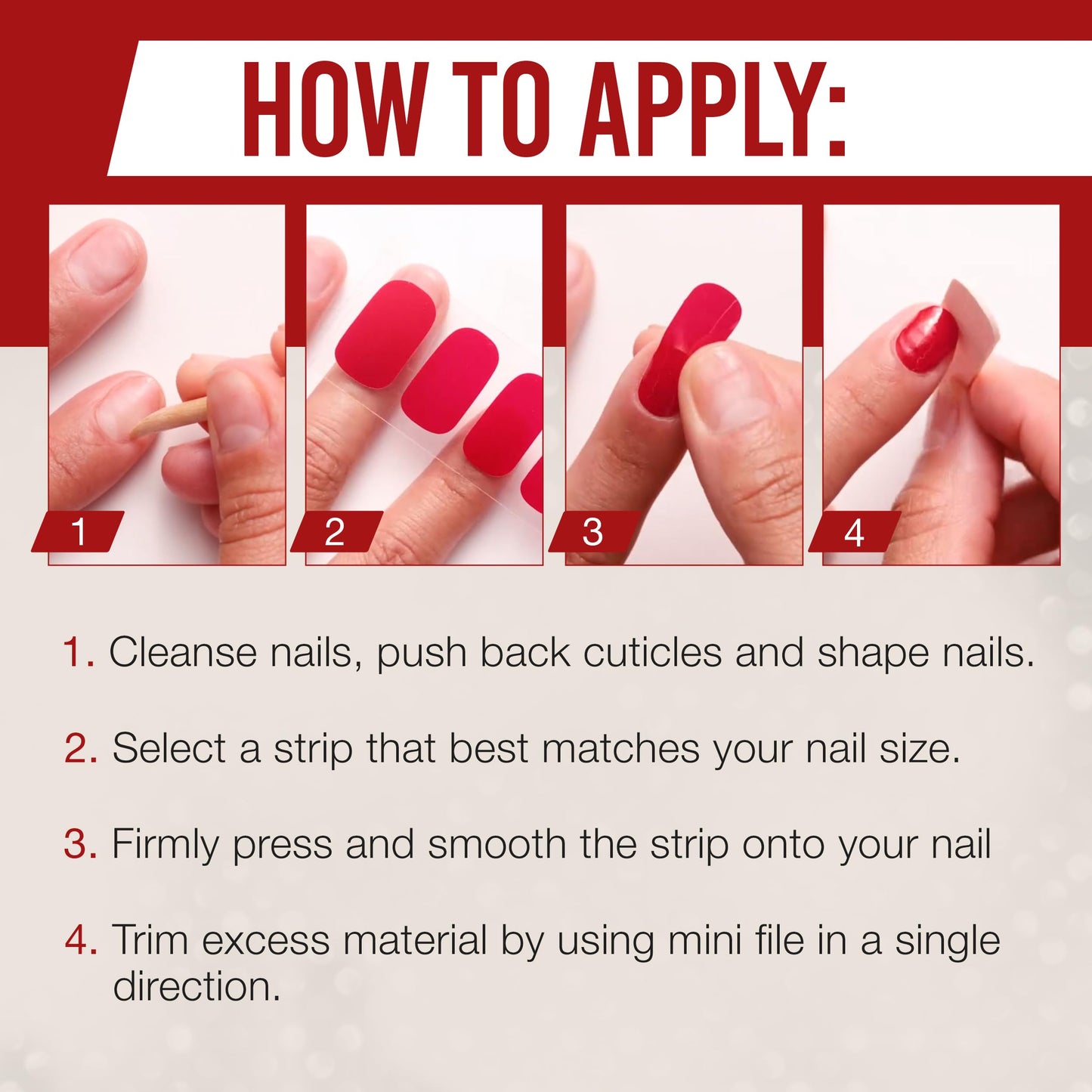 Ardell Nail Addict Nail Strips, Regal Red, Instant Manicure Strips, Lasts Up to 7 Days, No Lamp Needed, 16-Pack Beauty & Personal Care Ardell