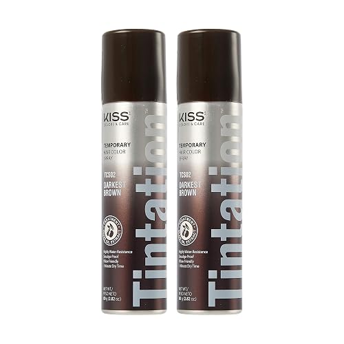 RED by Kiss Tintation Temporary Hair Color Spray, Instant Gray Root Cover Up, Water-Resistant, Smudge-Proof, Easy Wash Out, Hairline & Barber