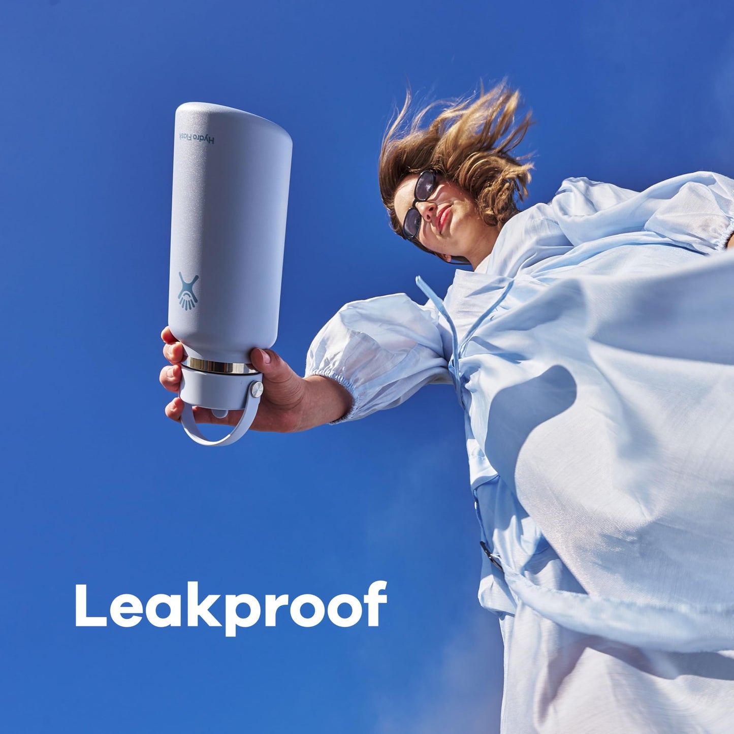 Hydro Flask Water Bottle - Insulated Stainless Steel - Wide Mouth Flex Straw Lid, Non Spill, Leakproof and Refillable in 32 Oz Tonal Trillium