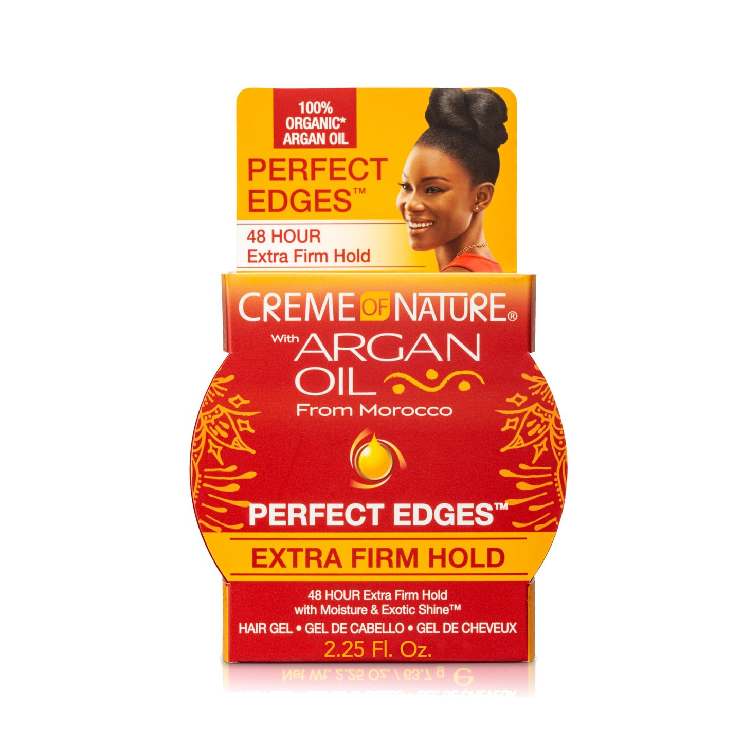 Creme of Nature Perfect Edges™ Extra Firm Hold Gel, 48-Hour Sleek Style Edge Control with 100% Moroccan Argan Oil, Stocking Stuffer for Her