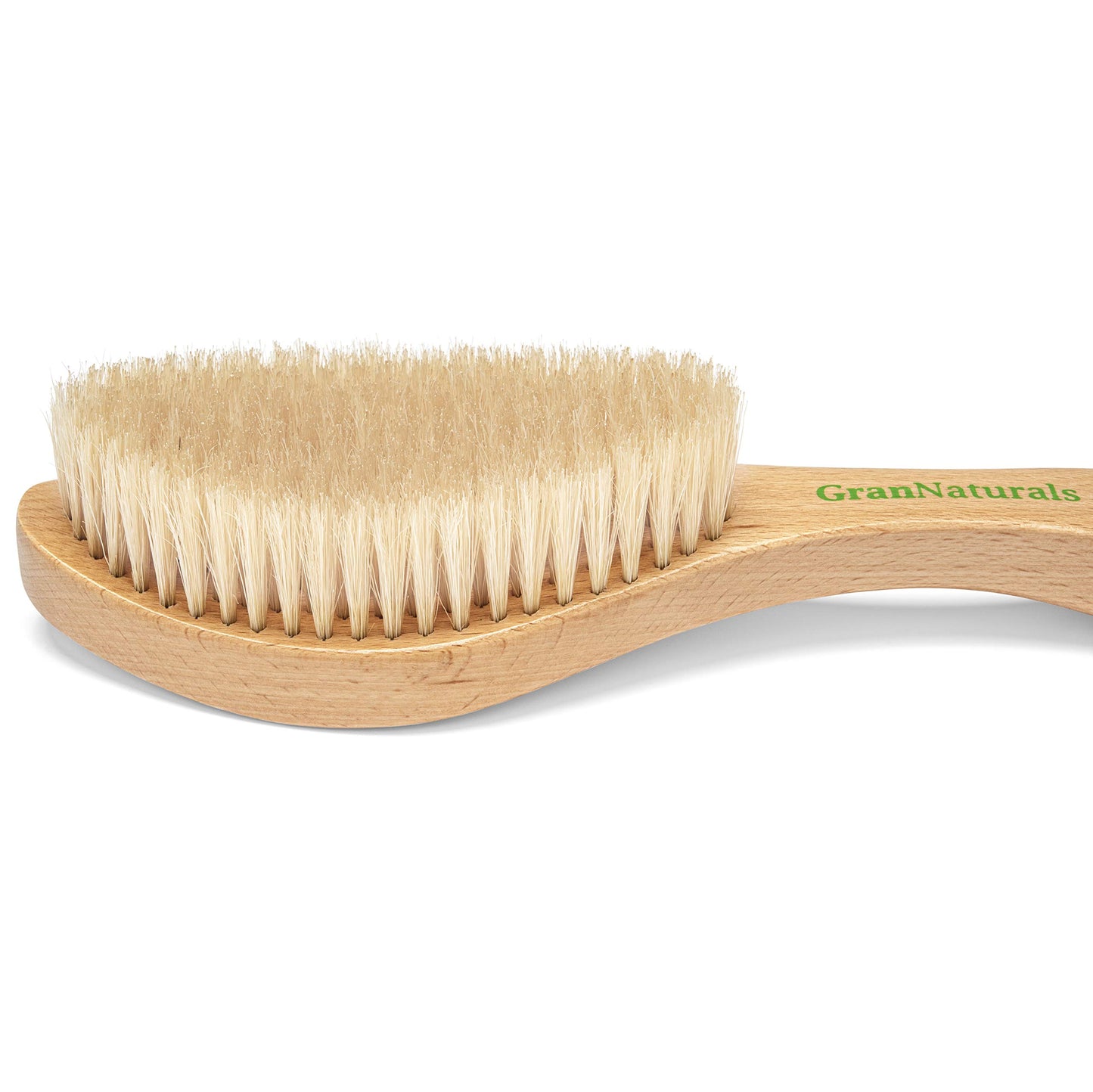 GranNaturals Soft Bristle Hair Brush - Curved Boar Bristle Vintage Style Hairbrush for 360 Waves, Sleek Slick Back Ponytail & Bun, Smoothing, Fades