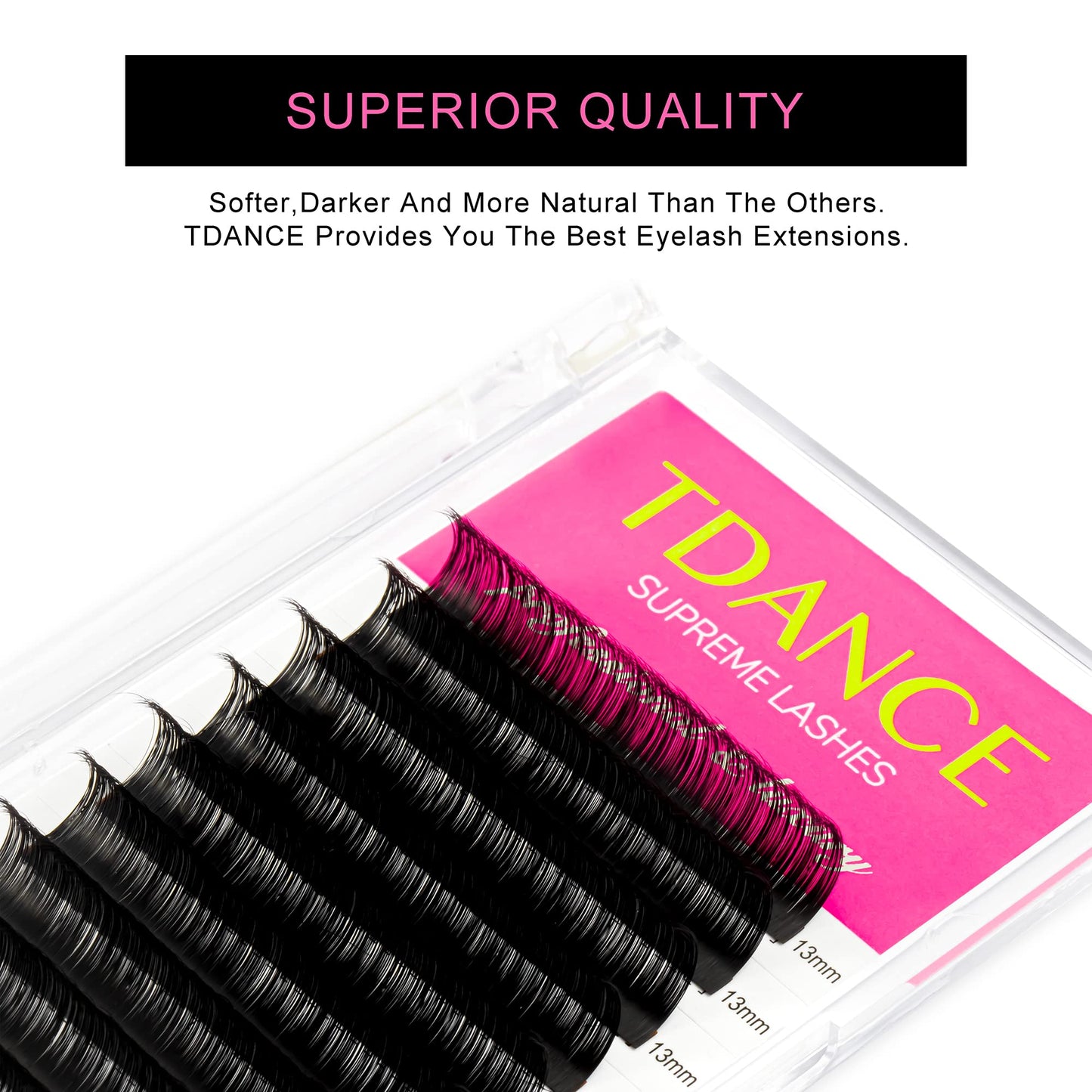 TDANCE Lash Extension Matte Black Eyelash Extension C CC D DD J B L Curl Volume & Classic Lash Extensions 0.03-0.18mm Thickness Professional Salon