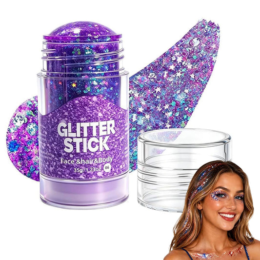 4th of July Patriotic Body Glitter Stick, Waterproof Long Lasting Colorful Sparkle Gel for Face & Body, No Glue Needed Makeup for Independence Day