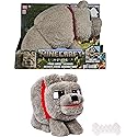 Mattel Minecraft Dennis The Wolf Plush Toy with Feeding Action & Sound, Food Mode Stuffed Animal Inspired by A Minecraft Movie