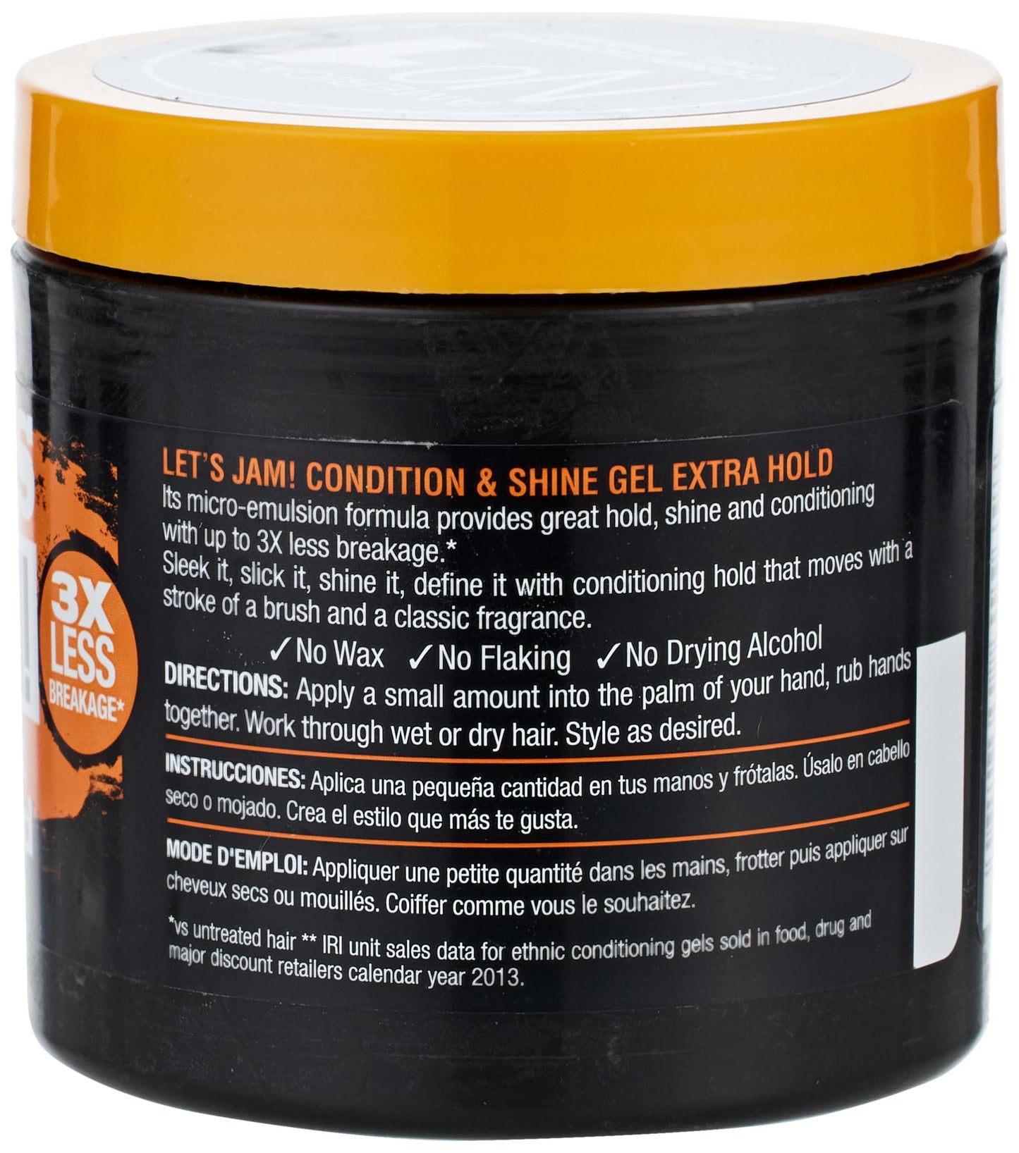 Lets Jam Condition & Shine Gel Extra Hold 4.4 Ounce Jar (130ml) (6 Pack)