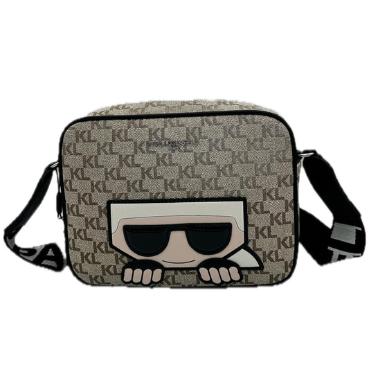 Karl Lagerfeld Paris Women's Handbags Crossbody,Almond/Taupe,1SZ