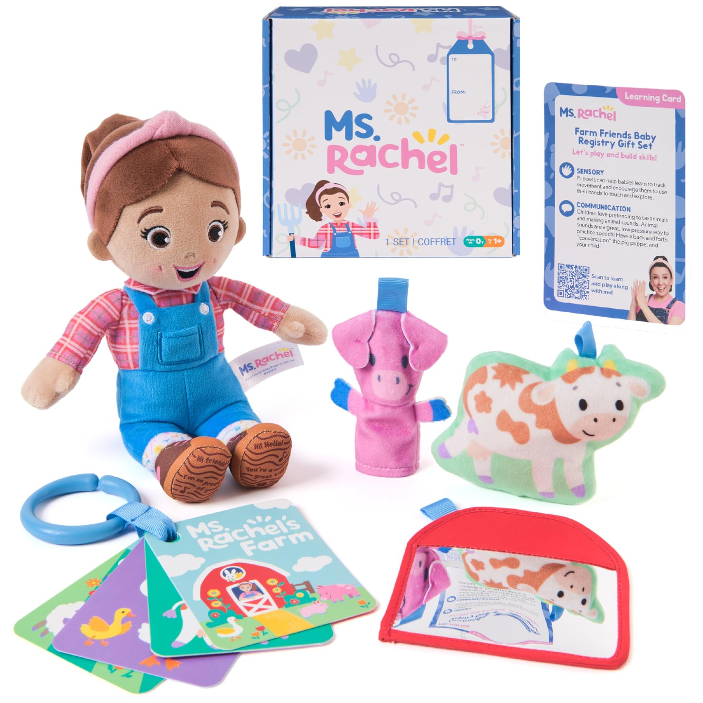 Ms. Rachel Official Farm Friends Baby Registry Gift Set with Plush, Animals Cards & Finger Puppet, Educational Toys & Baby Toys for Girls & Boys Ages…