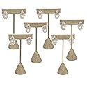 N'icePackaging 6Qty Burlap Canvas 6.75" High Free-Standing Earring T-Stand Display, T Shape Holder for Tradeshow, Home Business, Promotion, or just…
