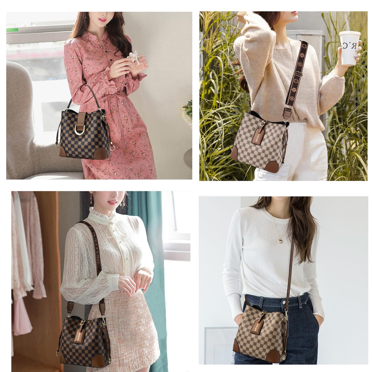 PHEVOS Women Purse and Handbags Tote Bags Fashion Ladies Satchel Shoulder Bag Top Handle Hobo Purse (coffee)