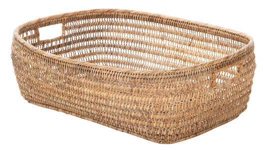 Kouboo Cambria Open Weave Basket, Honey-Brown