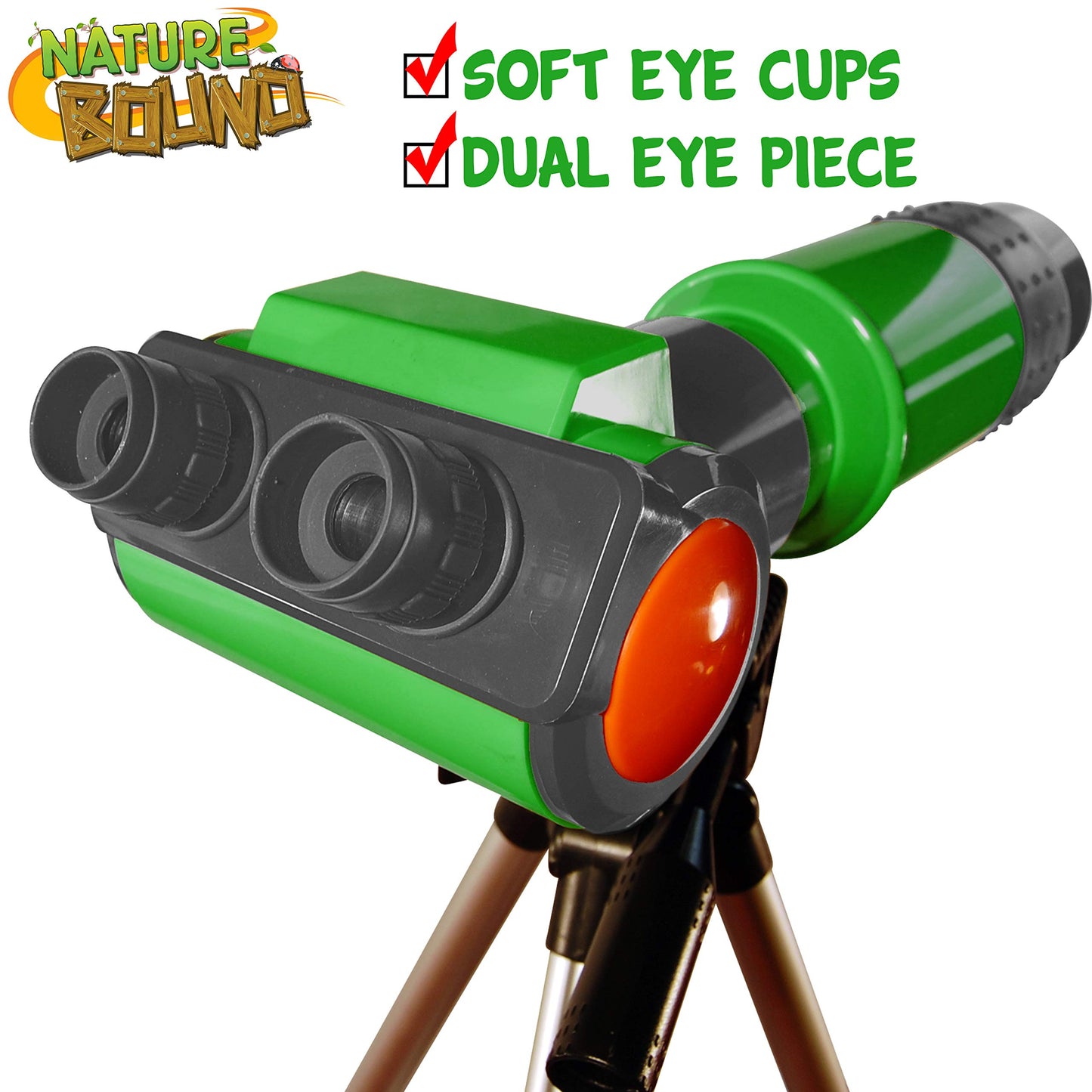 Nature Bound Kids Telescope – 16X Magnification with 15mm Lens, Adjustable Tripod, Indoor & Outdoor Beginner Telescope, Ages 6+, Green (NB538)