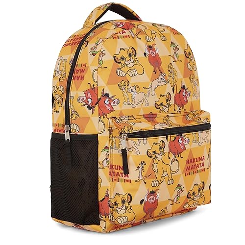 Disney The Lion King Kids Backpack - Hakuna Matata Adventure - Simba, Mufasa, Scar, Timon, and Pumbaa - Backpack for Boys, Girls, Toddlers, Kids, Adults