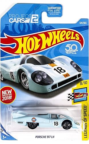 H&W+S Porsche 917 LH Hot Wheels 2018 Gulf Legends of Speed Series 1:64 Scale Collectible Die Cast Metal Toy Car Model #124/365