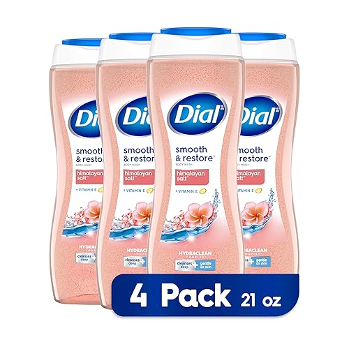 Dial Smooth & Restore Body Wash, Himalayan Salt, 21 fl oz (Pack of 4)