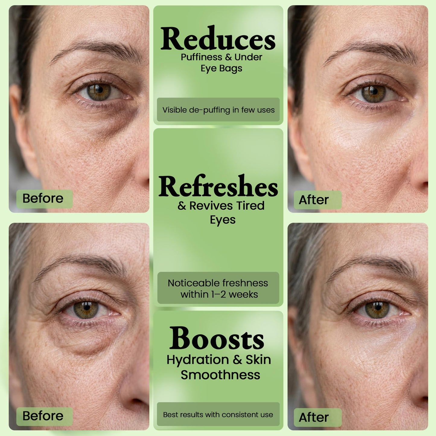 Danielle Creations Anti-Puffiness Puffy Under Eyes No More Hydrogel Undereye Masks for Dark Circles with Collagen & Cucumber, 6 Pairs