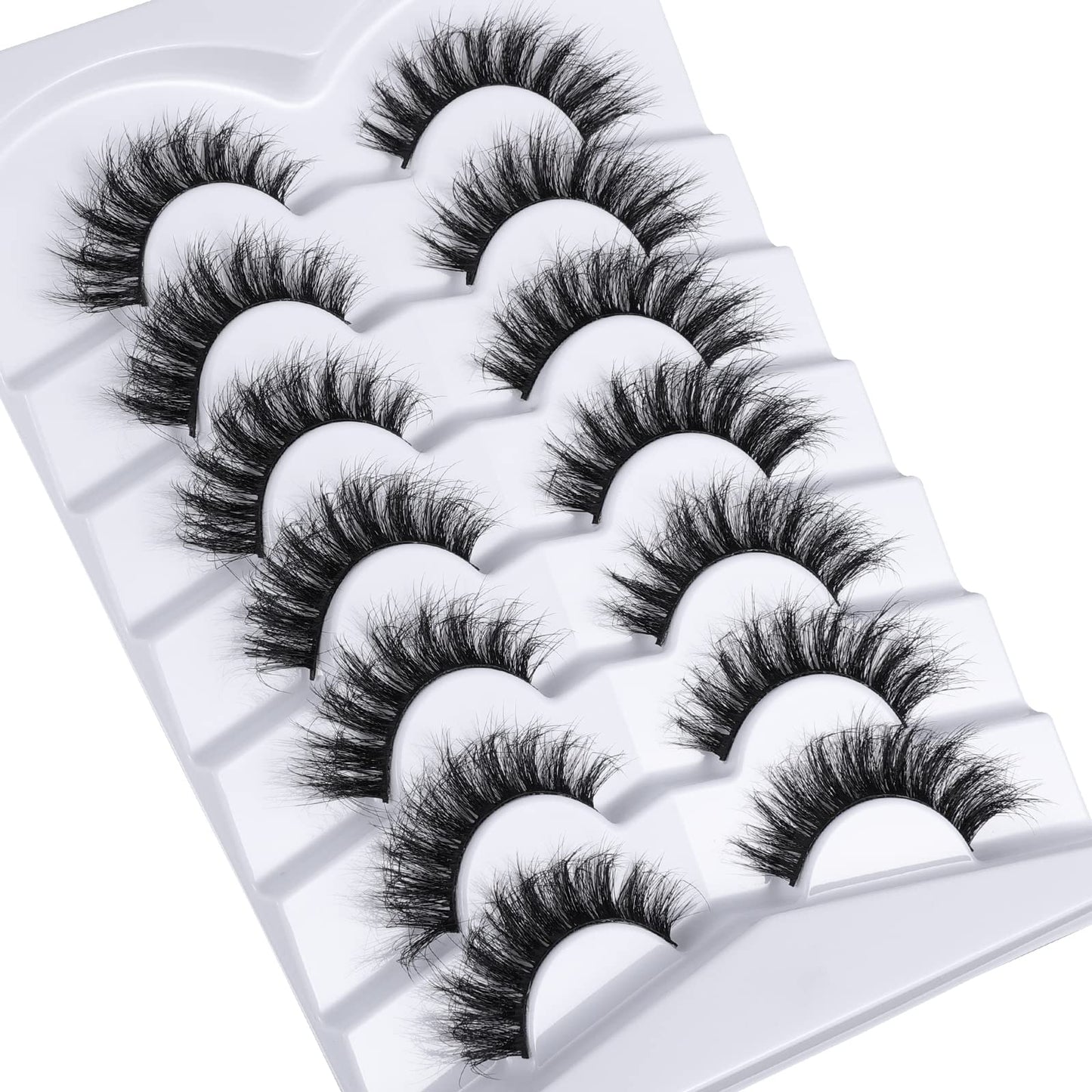 Mebver 8D Fluffy Wispy Lashes False Eyelashes Cat Eye Lashes Faux Mink Lashes Natural Look That Look Like Extensions Pestañas Postizas D Curl Lash