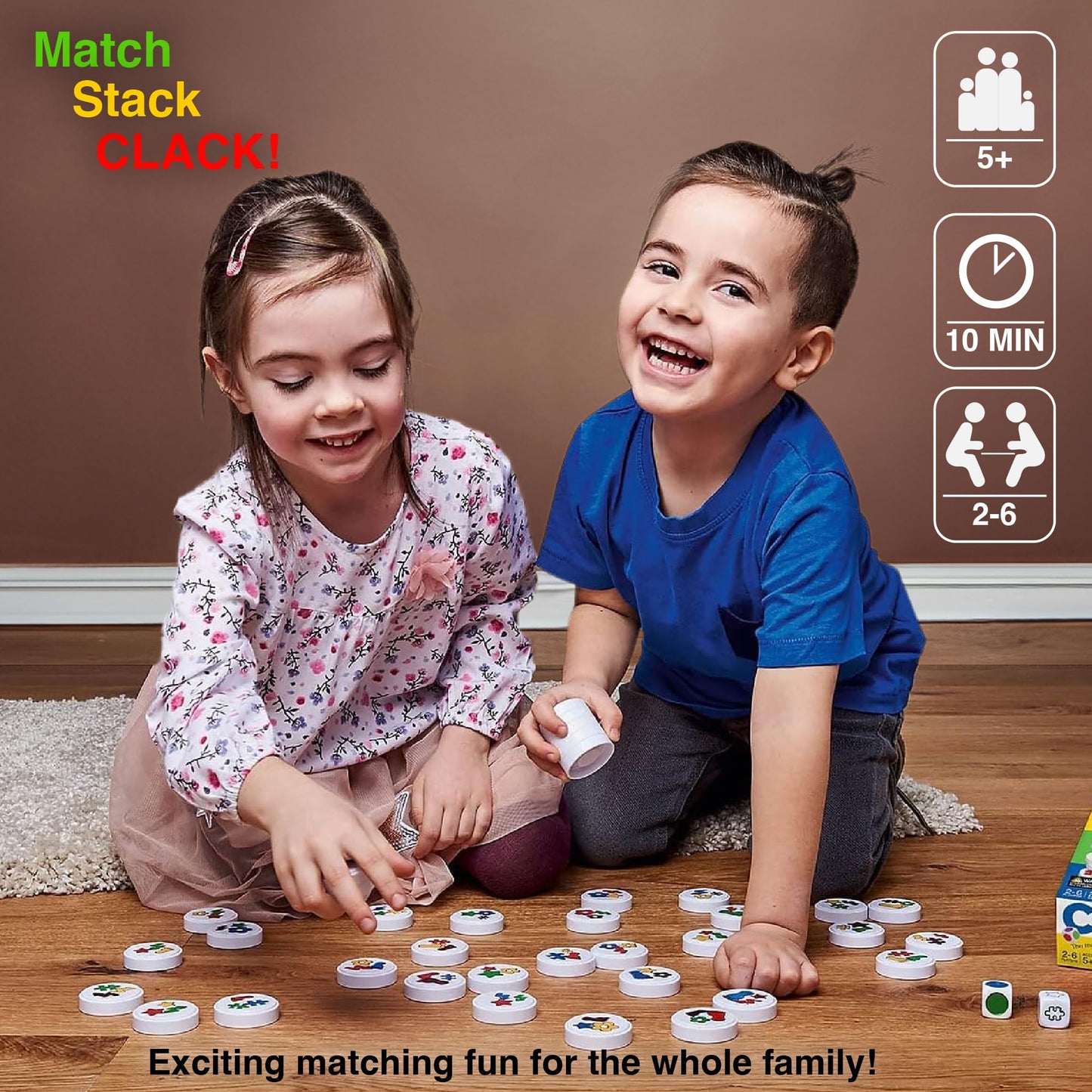 AMIGO Games Clack! Categories - Exciting Kids Magnetic Stacking Game for 2-8 players Ages 7+ | Fun, Educational, & Fast-Paced Family Game