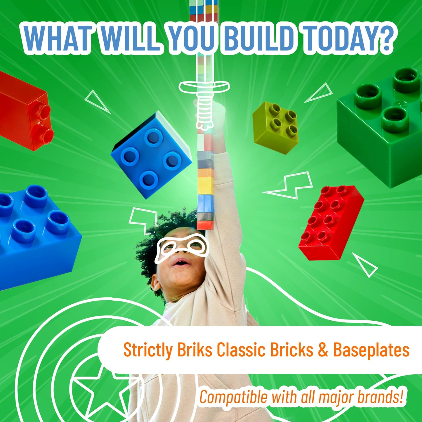 Strictly Briks 4-Pack Stackable Baseplates 10"x10" – Light Gray Plates with 30 Stackers, Compatible with Lego & Major Brick Brands
